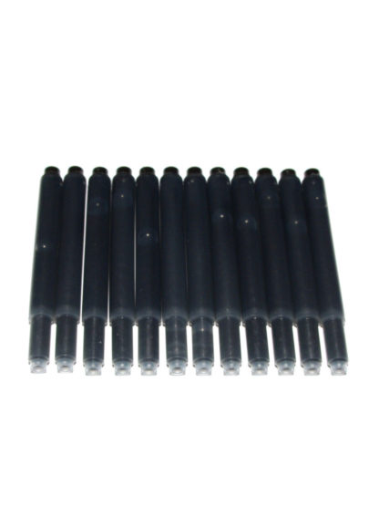 Pack of 12 Deluxe Ink Cartridges For Olympia Fountain Pens (Black)